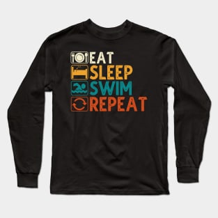 Eat Sleep Swim Repeat Long Sleeve T-Shirt